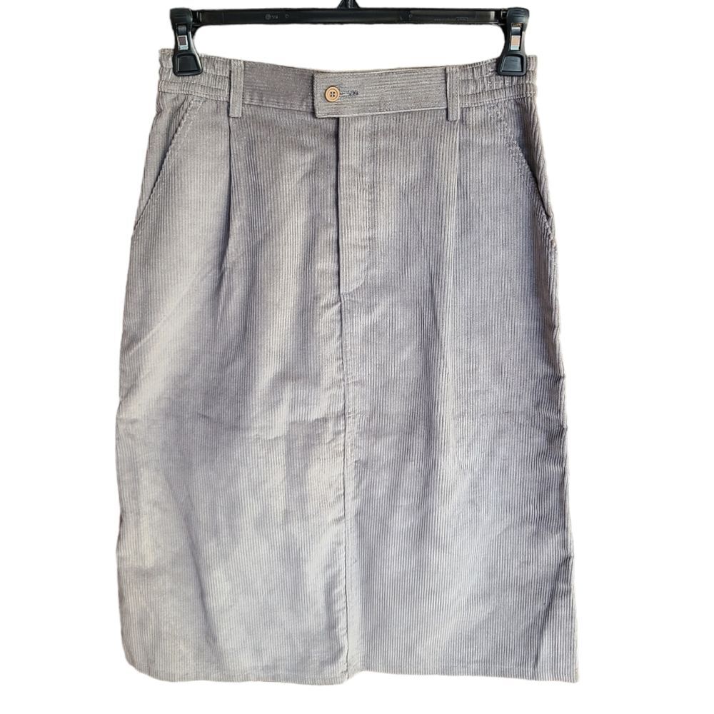 L. L. Bean Corduroy Skirt grey vintage